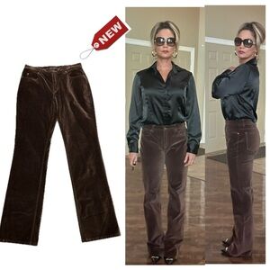 Eddie Bauer women’s chocolate brown velvet pants Sz 8 Tall NWT